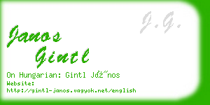 janos gintl business card